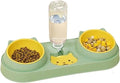 Compatible for Automatic Pet Feeder with Water Fountain and Double Raised Bowls for Cats and Dogs(A)