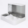 All in One Automatic Cat Feeder and Water Dispenser Set, 2 in 1 Large Capacity Transparent Window Automatic Pet Feeder for Dog Cat (Grey)