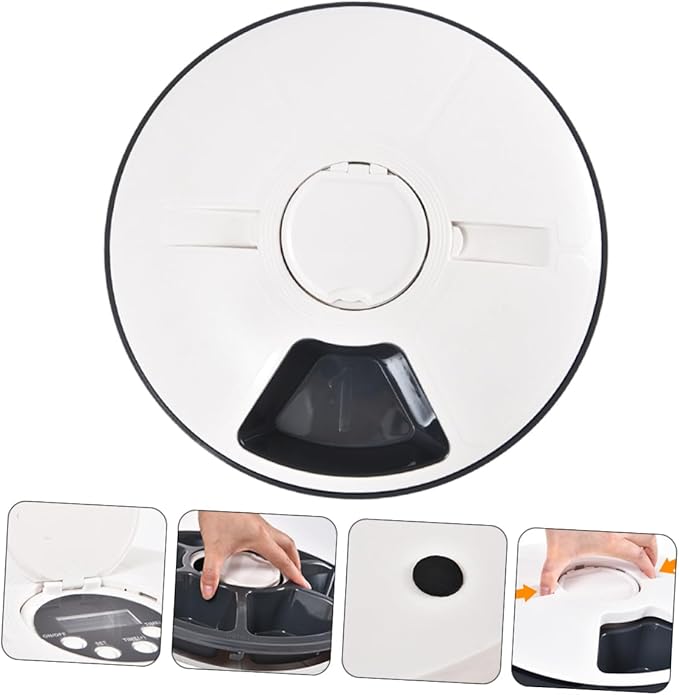 BESPORTBLE Timed Auto PET Feeder 6-Meal Automatic PET Food Bowl for Cats and Dogs Adjustable Portion Control