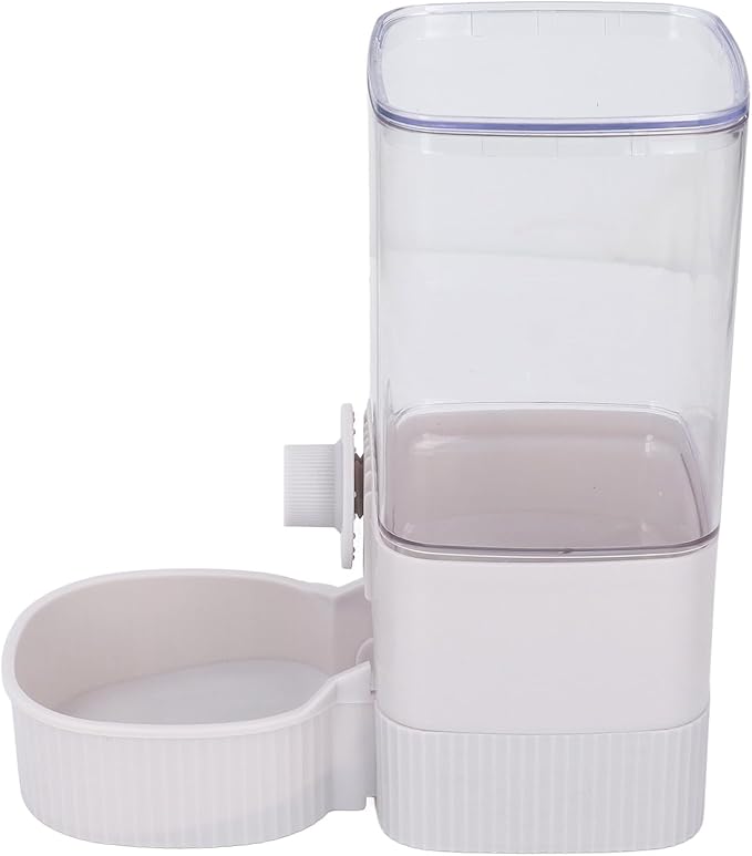 Automatic Hanging Food Water Dispenser Set, Large Capacity Pet Feeder Waterer for Cats Dogs Rabbits Guinea Pigs (Plastic, 22.5x10cm, 20x17cm) with Cage Attachment