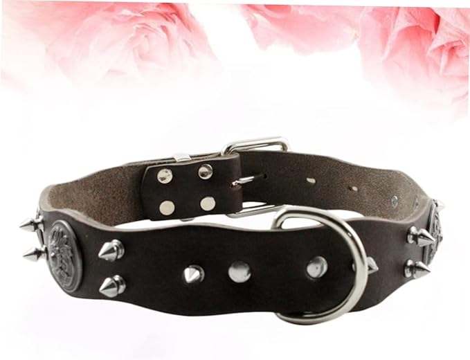 Pet Cowhide Collar for Medium Large Dogs Adorable Leather Necklet Stylish Design Material XL Pet Accessory