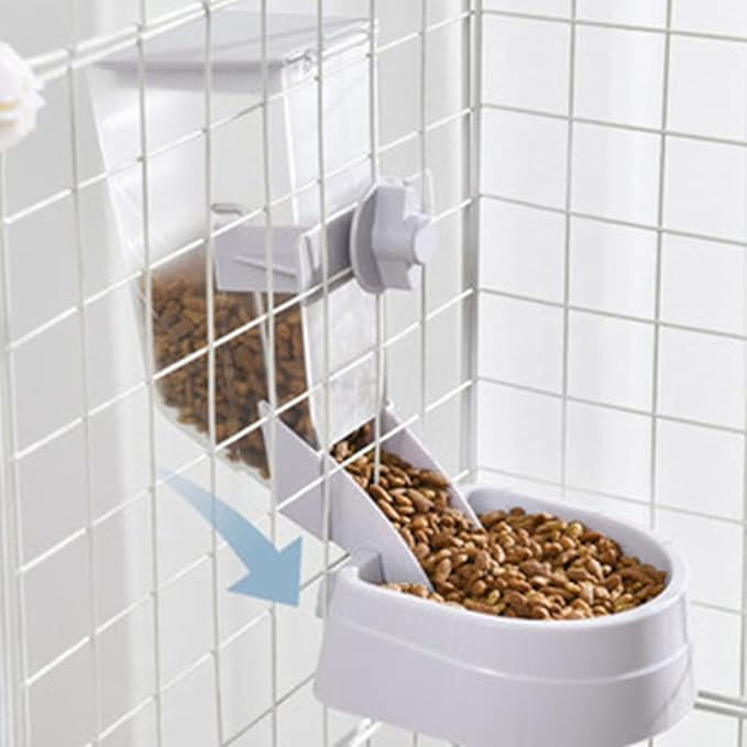 Pet Automatic Food Dispenser for Auto Feeder Fed for Small Dogs/Puppies/Cats Easy to Hang in Cage No Tools