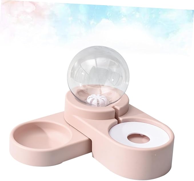 SUPVOX Creative Automatic Pet Water Feeder with Double Bowl Design Practical Pet Water Dispenser for Cats and Dogs Pink Color Non-Spill Design for Home