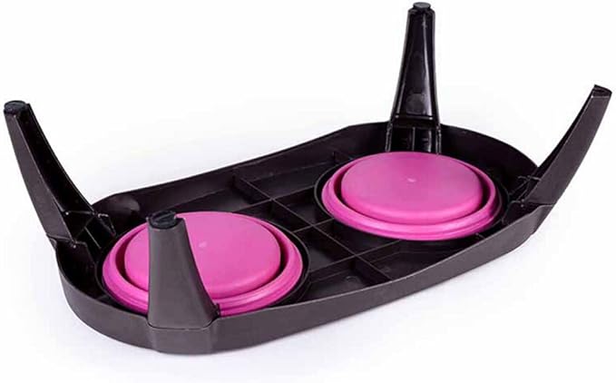 Double Dog Bowls, Removable Dog Bowls Multifunction Adjustable Combined Dual Bowls Deluxe Automatic Food and Water Feeder for Pet Dog Cat Dual Model for Small and Medium Removable Bowls Pink by DAming
