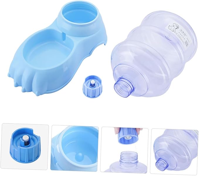 Milisten Dog Cat Automatic Feeder Portable Water Bottle Slow Feeding Bowl Non-Slip Base Cats Drinking Station