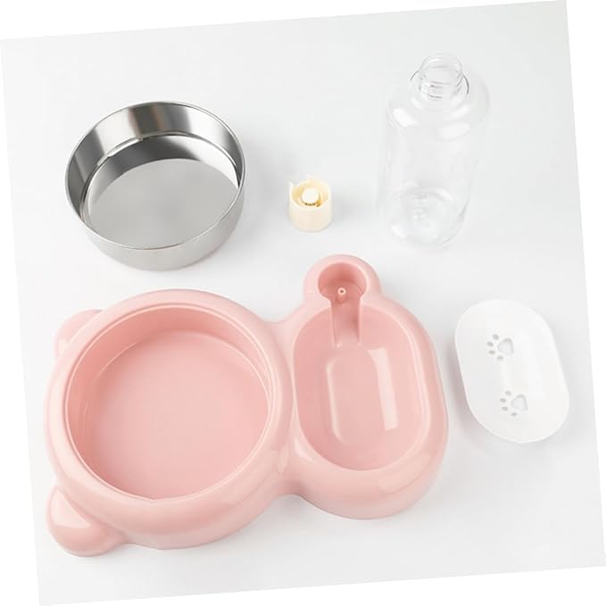 TOYANDONA Pet Food Bowl Water Dispenser Dual Use Automatic Drinking Bowl for Dogs and with Water Tank Divider Safe and Material