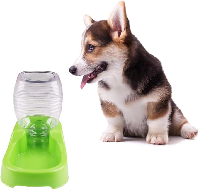 Pet Water Feeder Bowl Automatic Dog Drinking Tool with Unique Design Convenient and Easy to Use for Home Pet Shop Green