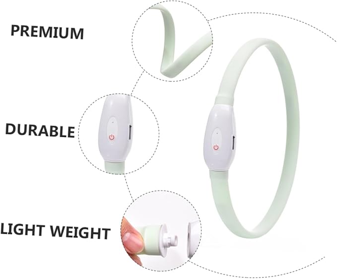 USB Rechargeable LED Pet Dog Collar Glow Collar with Durable Wear Resistant Material for to Fit Design for Comfortable Use