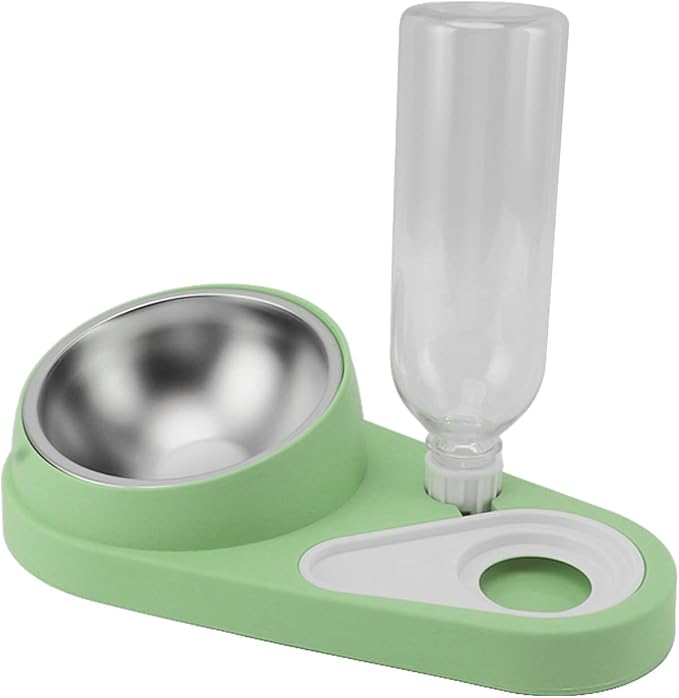 Automatic Spill Proof Cat Dog Water Bowl Food Dispenser, Non Slip Stainless Steel, Wet Dry Food Separation, Multiple Pet Feeding, Easy to Clean and Maintain, Pet Food Water Bowl