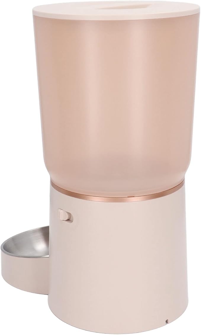 Automatic Cat Dog Feeder, 5L Capacity Automatic Pet Feeders Stylish Design with Timed Rationing & Recording, Support Dual Power for Cats Dogs (Button)