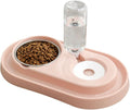 Automatic Pet Water Feeder with Stainless Steel Bowl Dual Use Dog and Cat Drinking Basin Siphon Water Replenishing Design Durable Material Pink Color