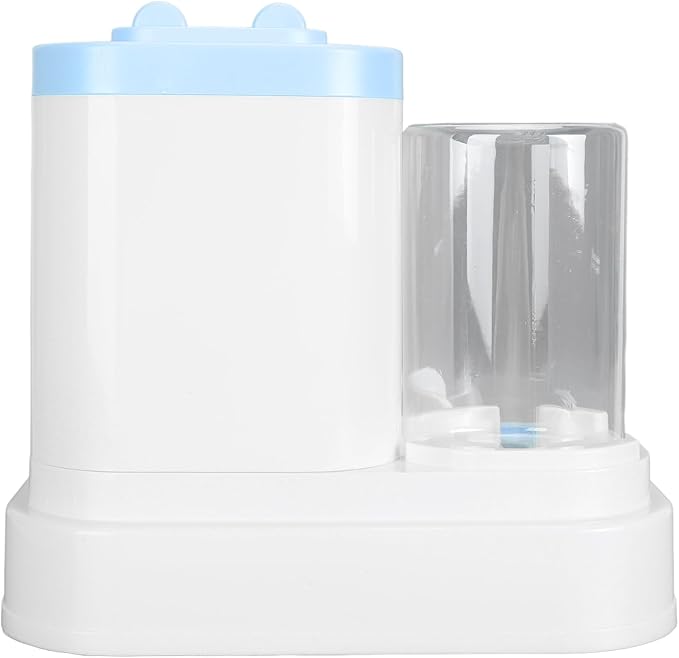 Pet Food Water Dispenser, 2 in 1 Large Capacity Detachable Automatic Cat Waterer Feeder, Gravity Cat Feeder and Water Dispenser Dog Feeder Waterer for Dog Puppy(Blue)