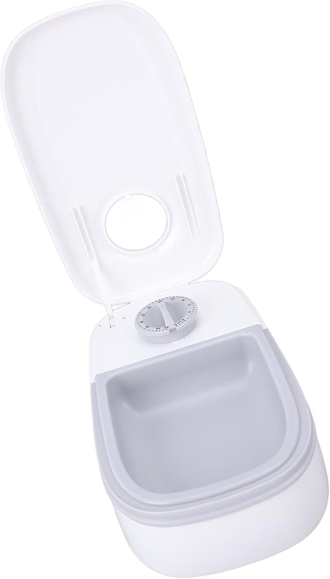 CHICIRIS Automatic Pet Feeder, Smart Timer Dry Wet Food Dispenser with Single Bowl Design for Dogs Small Medium Pets, Portion Control Freshness (Gray)