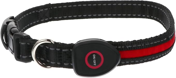 VANZACK 1Set Luminous Pet Dog Collar with USB Charging Flashing LED Collar for Safety During Fits Dogs Up to Comfortable and Durable Design