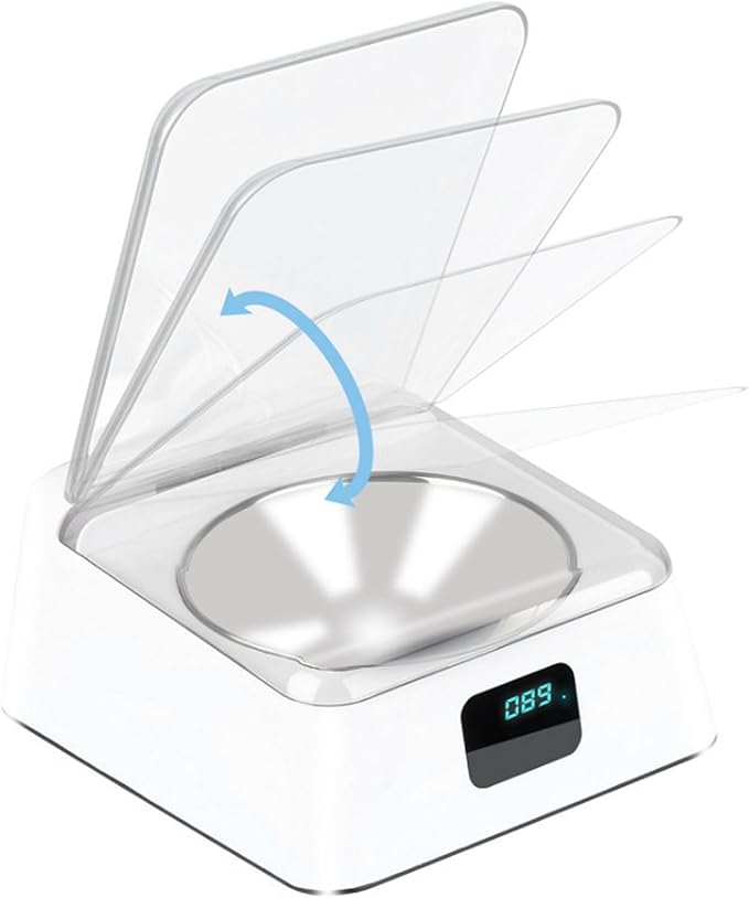 AYNEFY Automatic Pet Feeder,USB Charging Digital Display Intelligent Infrared Sensor Lid Opening Dog Feeder Smart Dog Cat Feeder Pet Food Water Bowl for Home
