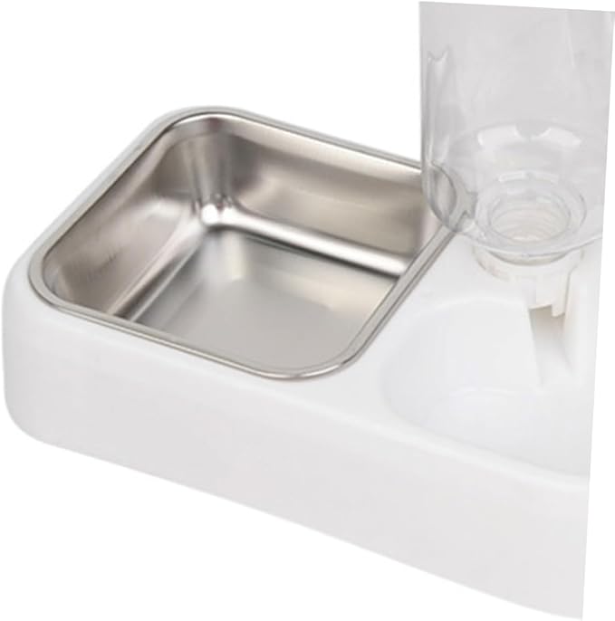 HANABASS Double Pet Water Feeding Bowl Creative Water Feeder for Dogs and Cats Automatic Drinking Tool Smooth Design for Home and Pet Shops White