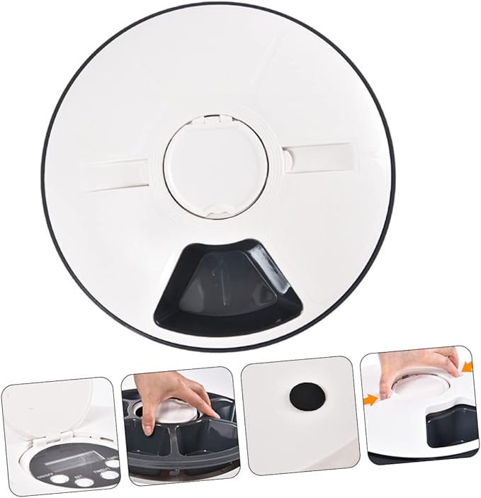 Sosoport Timed Auto Pet Cat Feeder Meal Capacity Control for Cats and Dogs Easy to Grey and Design Automatic Feeding