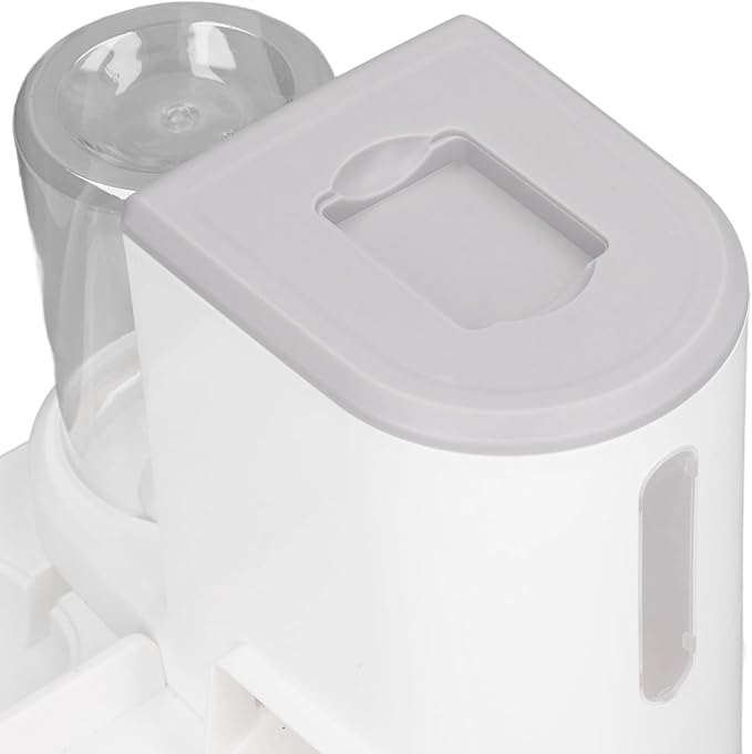 Pet Feeder and Water Dispenser, 2 in 1 Gravity Automatic Water Dispenser and Food with Large Capacity for Dogs Cats Pets (Grey)