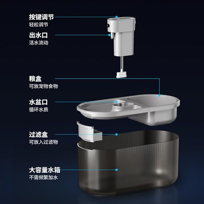 Popular pet Automatic Feeder Water Feeder cat Dog Bowl cat Basin 2-in-1 Water Dispenser