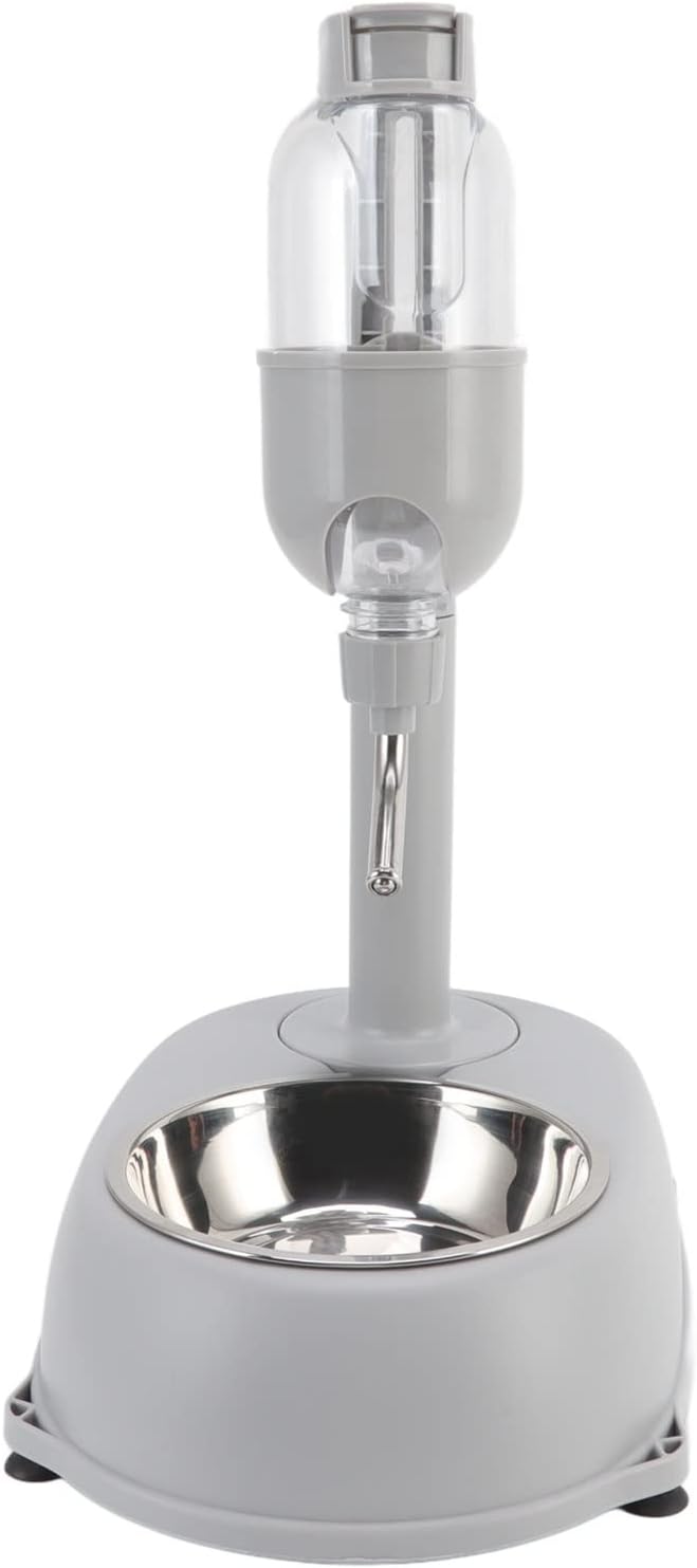 Yosoo Health Gear Pet Water Dispenser, 500ml Standing Bowl with Food Container, Adjustable Height