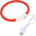 Small Rechargeable LED Flashing Safety Dog Collar 3 Light Settings Walking Night