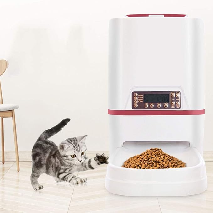 feeders Pet Intelligent Automatic Feeder Cat Dog Timer is Not Quantitative Feeder 6 Liters Bulk Food Card Dual Power Escort