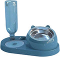 2-in-1 Water Dispenser Automatic Storage Pet Dog Food Container with Waterer Feeder(-Blue)