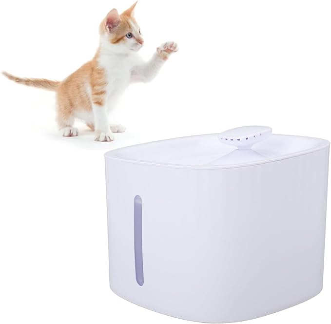 Pet Water Dispenser, Large Capacity Transparent Look Automatic Adjustment Cat Waterer, Automatic Dog Water Bowl Dispenser for Small Medium Pet