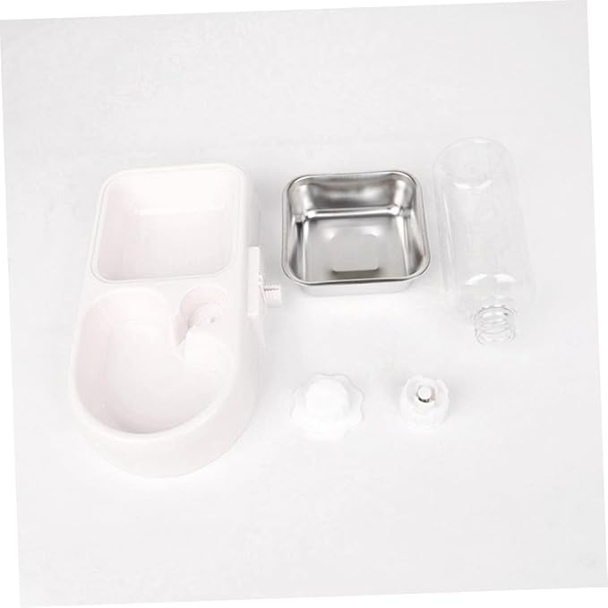 Double Pet Water Feeder Automatic Water Dispenser for Dogs and Cats Creative Drinking Tool Practical and Convenient Pet Supplies White
