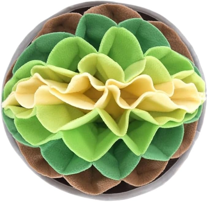 Floral Snuffle Mat for Dogs and Small Pets, Interactive Pet Enrichment Mat for Nose Work and Slow Feeding, Washable Anti-Anxiety Toy (Green Light Forest)