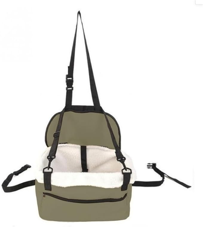Pet Dog Car Booster Seat Pet Mesh Puppy Safety Belt Stable Foldable Travel Pet Dog Car Seat Booster Basket(Khaki)
