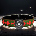 Personalized Name and Phone Nr Dog Collar with airtag Holder Waterproof Light up (Green, M(11.8-15.7"))