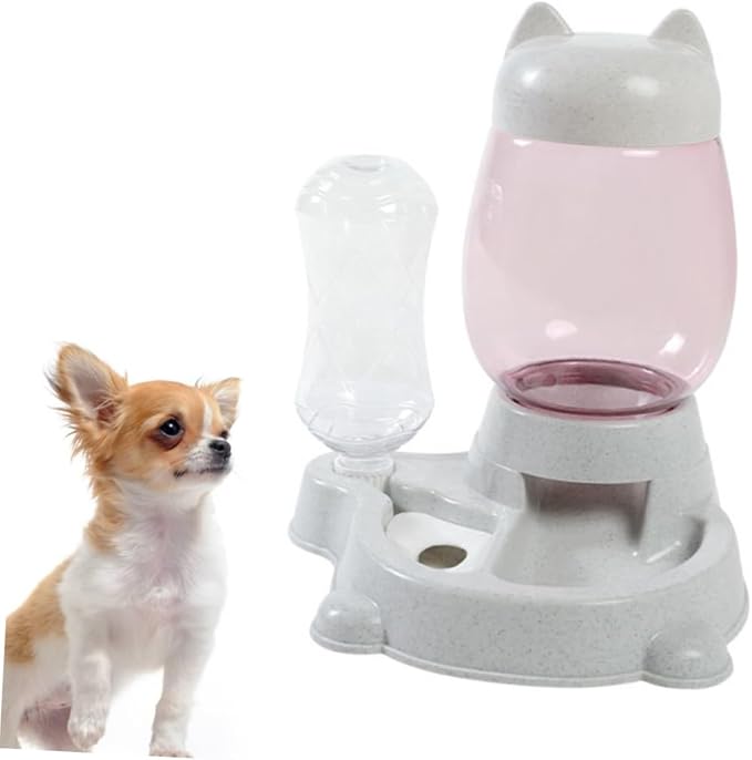 balacoo Automatic Cat and Dog Water Feeder Creative Pet Water Dispenser with Unique Cat Ear Design Capacity Smooth Surface for Home Use Grey
