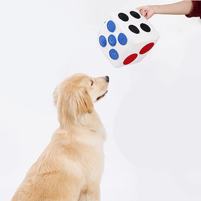 Dog Plush Training Dice Funny Sniffing for Pets Interactive Playtime Creative Design for Nose Work Games and White
