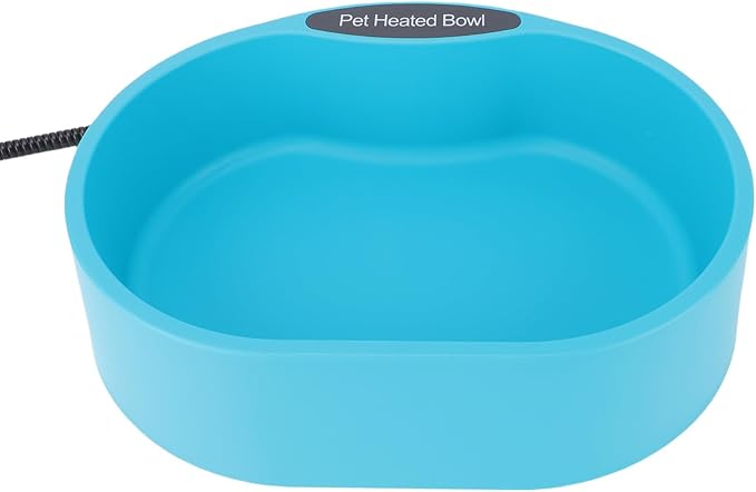 Asixxsix Heated Water Bowl, 3.7L Outdoor Anti Freeze Automatic Pet Waterer with Anti Chew Cord for Dogs Cats Chickens in Winter (US Plug 110-120V)