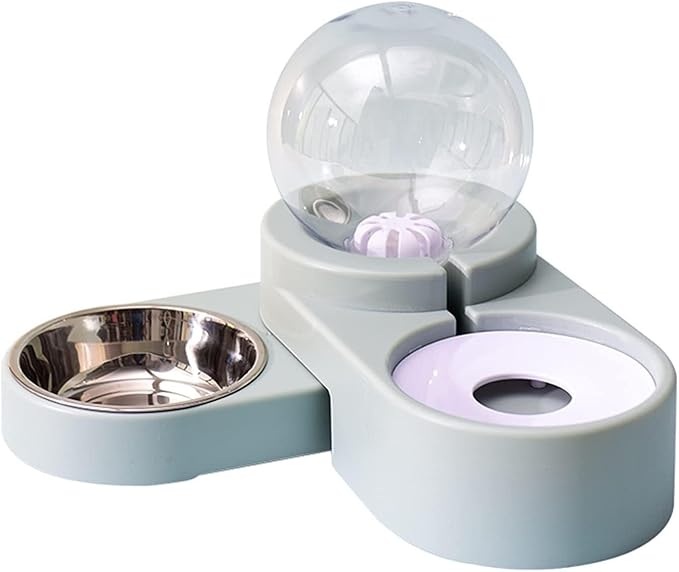 Automatic Pet Water Feeder & Food Dispenser 2.8L for Dogs & Cats BPA- Leak-Proof Bowl(Blue)