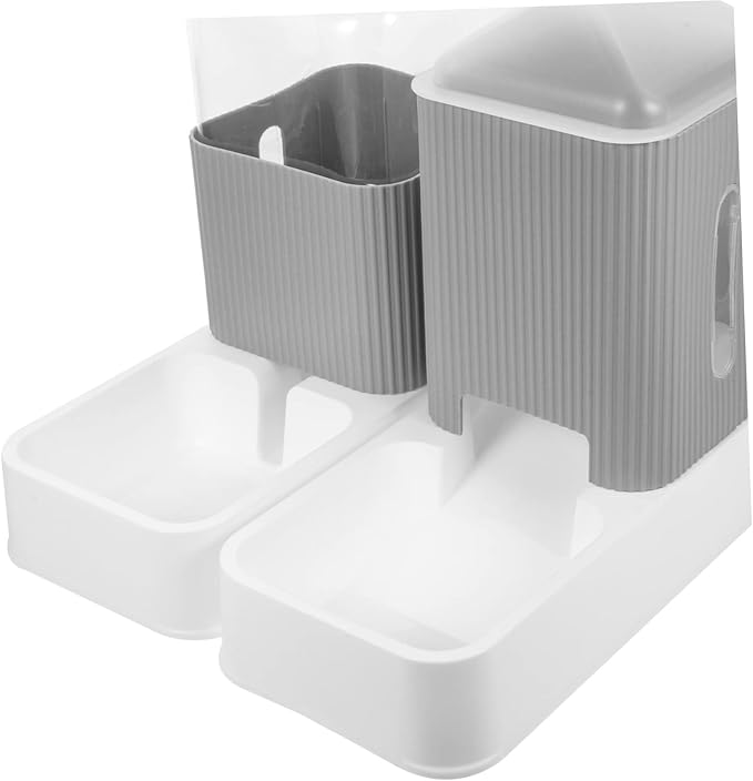 BESPORTBLE Automatic PET Feeder and Water Dispenser Set for Cats and Dogs 2-Piece Cat Bowl Set Waterproof Design Adjustable Feeding Schedule Material