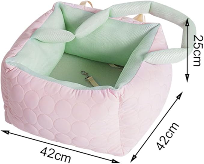 Small Dog Car Seat, Washable Padded Cushion,Secure and Comfortable Travel Basket with Harness,Sturdy Dog & Cat Booster Seat,A