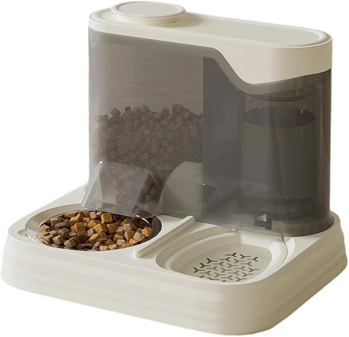 Elevated Pet Feeders with Removable Stainless Steel Bowl and Automatic Water Dispenser Cats and Dogs