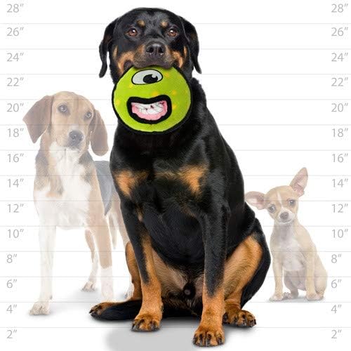 TUFFY® - World's Tuffest Soft Dog Toy - Alien - Multiple Layers. Made Durable, Strong & Tough. Interactive Play (Tug, Toss & Fetch). Machine Washable & Floats. (Ball Green, Large 2 Pack)