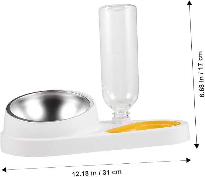 Automatic Pet Feeder and Water Bowl for Dogs and Cats Detachable Dog Bowl with Spill-Proof Design White Puppy Food for Home Use