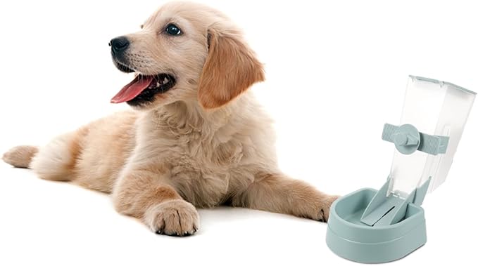 Capacity Automatic Hanging Dog Feeder with Deepened Bowl and Space-Saving Cage Design No Electricity Needed Removable Food Tank and Tray for Easy Cleaning Suitable for Kennels and