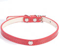 Lakke Bling Sequin Puppy Dog Collar Cat Necklaces Supplies Solid Nylon Durable Walking Running Necklaces Red XS