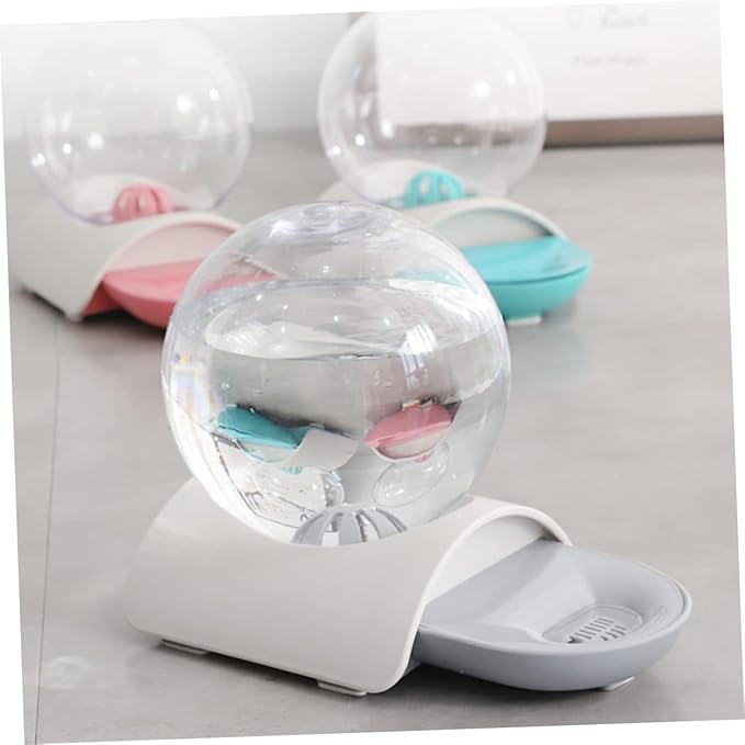 Happyyami 1pc Large Capacity Pet Water Dispenser Automatic Bubble Waterer for Dogs and Cats Easy for Home and Outdoor Use Grey