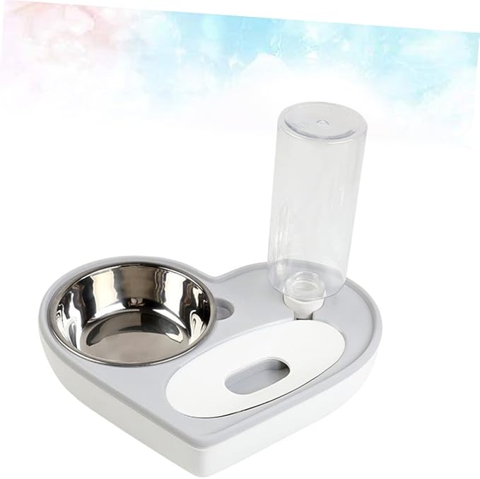 Yardwe Dog Automatic Water Bowl Pet Water Feeder Heart Shape Bowl Material Non-Slip Stand