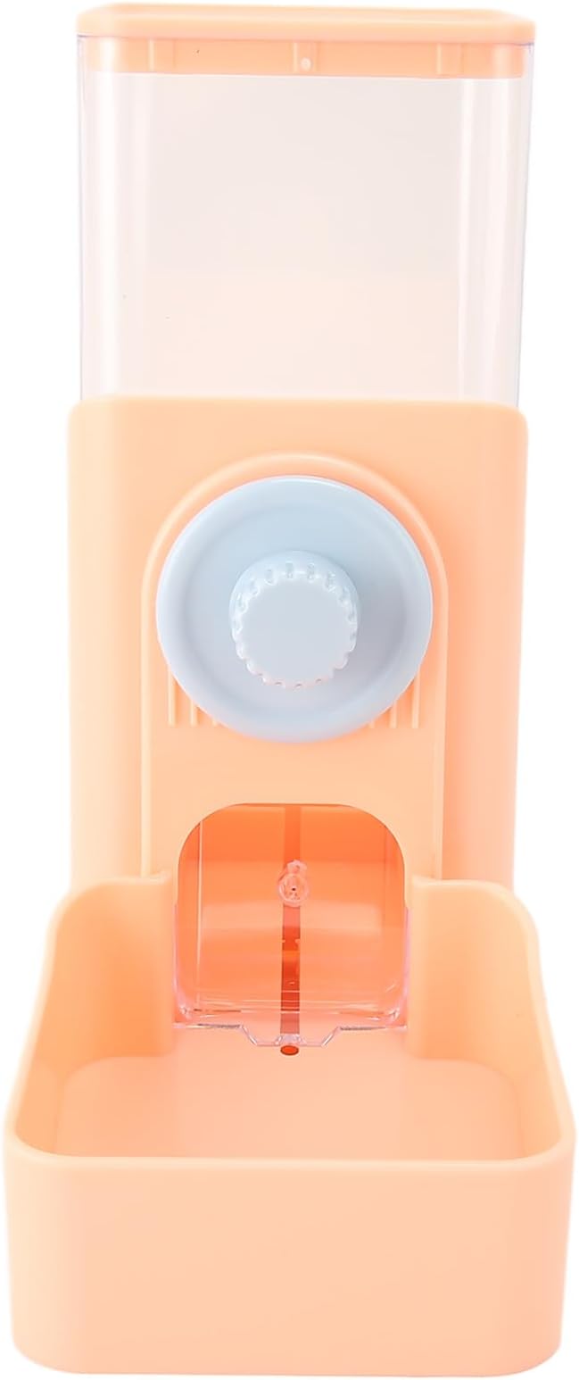 Alomejor Automatic Pet Feeder, Large Capacity Gravity Feeder with Leak Proof Design, Convenient Hanging Design for Cat Dog Cage (Pink)