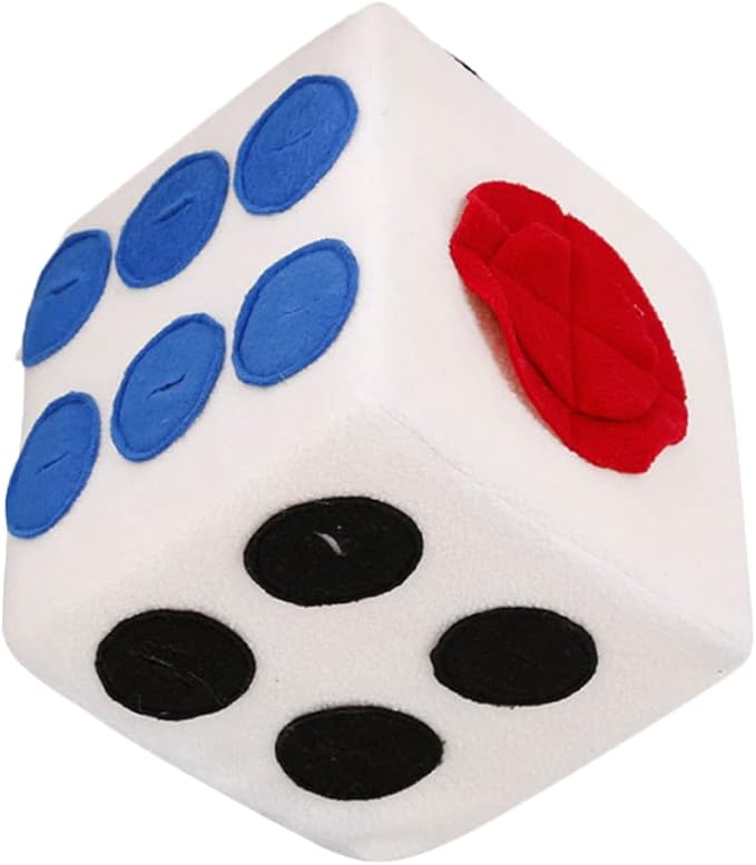 Dog Plush Training Dice for Dogs White Snuffle Enrichment Soft Material Interactive Puppy for Foraging and Playtime