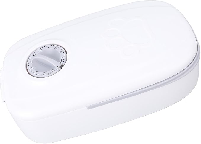 Automatic Pet Feeder Intelligent Timed Dry Wet Food Bowl for Dogs Cats Medium Rugged and Easy to Clean White (Grey)