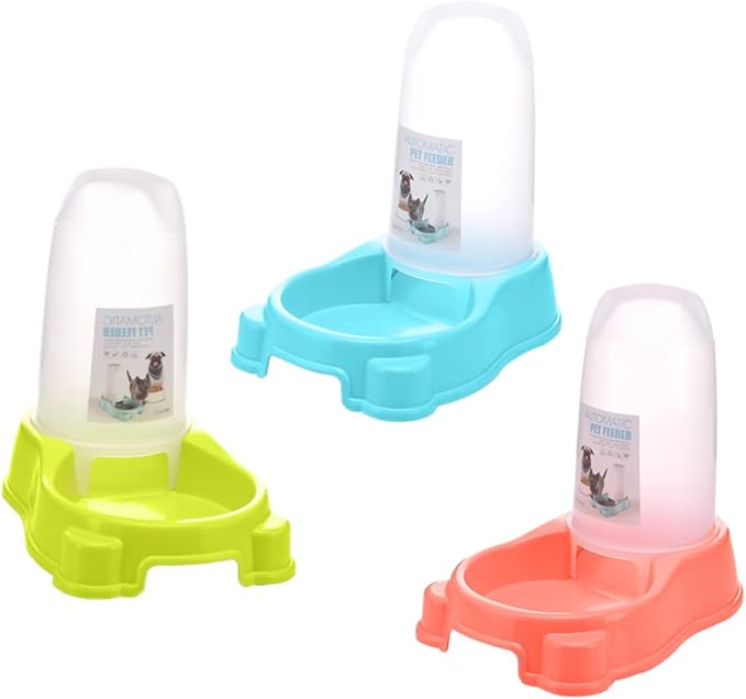 Automatic Pet Feeder Dispenser for Dogs Cats Plastic -Slip Washable Parts Pp Resin Tasteless Safe Random Color