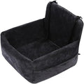 Ultra-Soft Fabric Dog Car Seat,Detachable Washable Puppy Car Bed,Portable Dog Booster Seat,Storage Pockets,Safety Belts, for Small Dogs up to 17 lbs,A